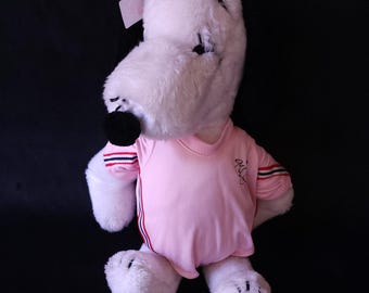 Zabawka pluszowa Snoopy Peanuts z 1968 roku z różowym trykotem Belle 9095