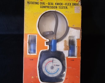 Vintage RAC Rotating Dial Engine Compression Tester Seal-Kwic Model 1539 EUC