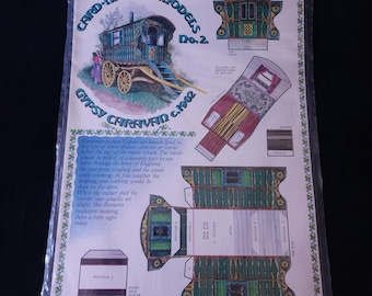 Vintage Rare Gypsy Caravan Van 1902 Card Master Modles No 2 Paper Model Cut Out