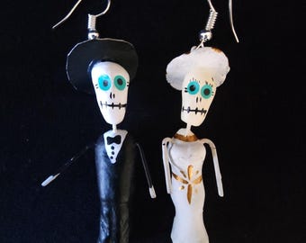 Women Dia de Muertos Day of the Dead Dangle Earrings Halloween Jewelry Fashion