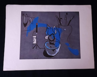1947 After Francisco Bores Still Life 1st Edition Period Parisian Lithograph Art