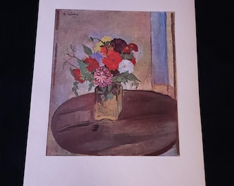 Vintage seltene 1947 Suzanne Valadon Blumen 1st Erste Ausgabe Pariser Lithographie