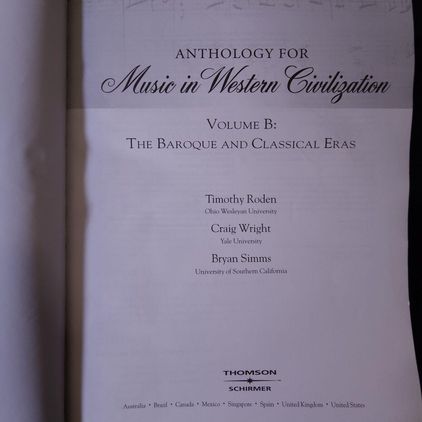 Anthology for Music in Western Civilization Volume B Baroque 
