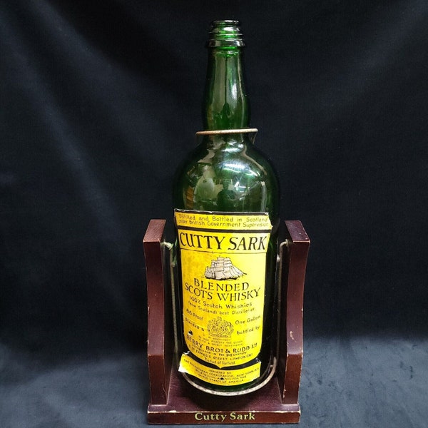 Cutty Sark Blended Scots Whiskey Giant Display Bottle On Wooden Swivel Stand