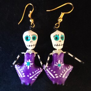 Women Dia de Muertos Day of the Dead Dangle Earrings Halloween Jewelry Fashion