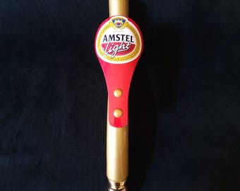 Rare Amstel Light Home Bar Beer Tap Handle Lager Amsterdam Holland Gold / Red