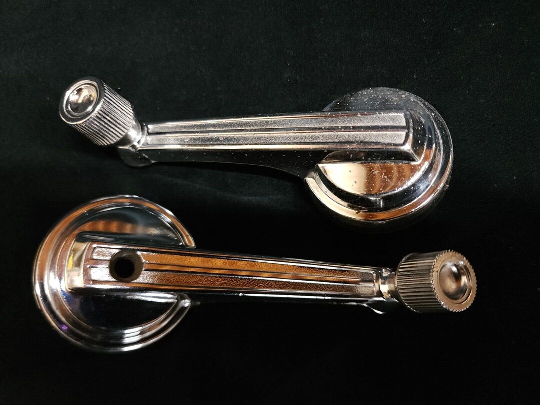 Universal Vintage Chrome Window Crank Handle Pair Door Etsy