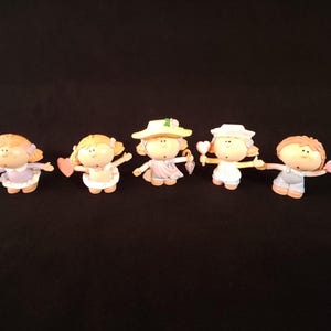 Figura de juguete vintage de los Bumpkins, lote 5, niña y niño, 2,5&quot;, de Fabrizio George Good, 1985, PVC