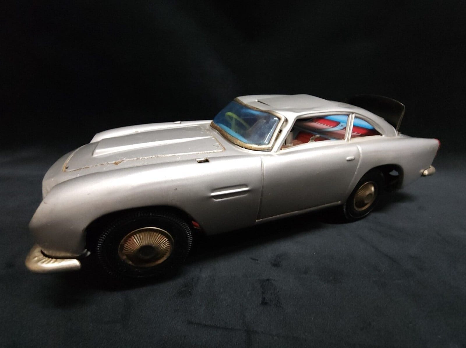 Vintage 1960's ASC Aoshin Japan Battery Tin Toy Car Aston