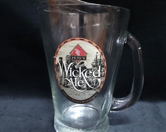 Pete's Wicked Ale Hochleistungs-60-Unzen-Glasbrau-Bierkrug mit 8 3/4 "großem Griff