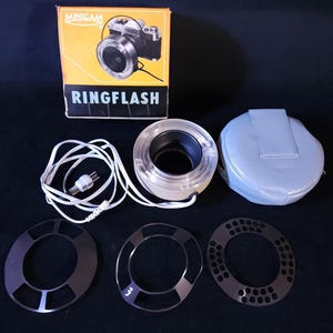 Minicam Ringflash Adapter Ring Power Cord w/ Case, Box & Accessories UNTESTED