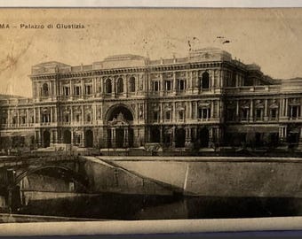 Palazzo di Giustizia Roma Italy Postcard Divided Back Posted Vintage Photo 1925
