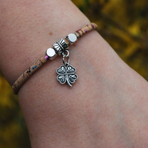 Good Luck Bracelet with Four Leaf Clover Charm