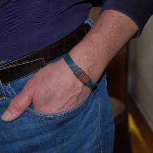 Men&#39;s  Natural Cork Bracelet  with Antique Copper Flat Magnetic Clasp. Vegan Leather. Send to friend, Gift for Him