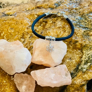 Natural Cork Bracelet with Snowflake Pendant, Great Winter Gift. Send to a friend!