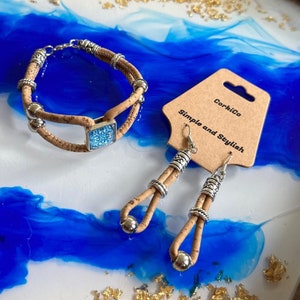 Gift Set Natural and Eco-Friendly Bracelet with Portuguese Square Tile and Earings!  Send to a friend!