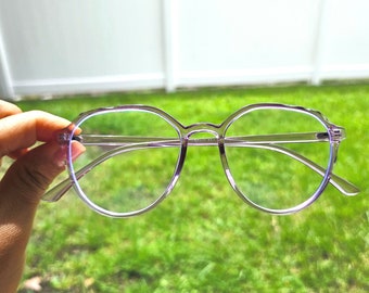 Oversized 80s Style Blue Light Glasses | Lavender Computer Glasses
