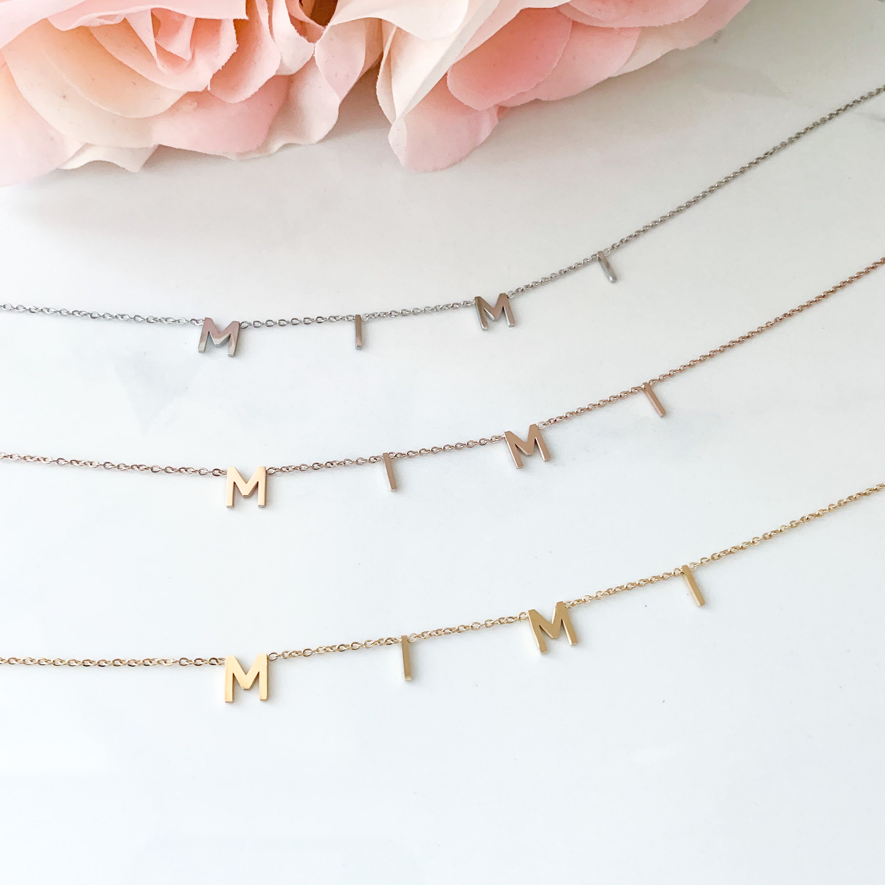 READY TO SHIP! Mimi Necklace Rose Gold Silver Gold Chain