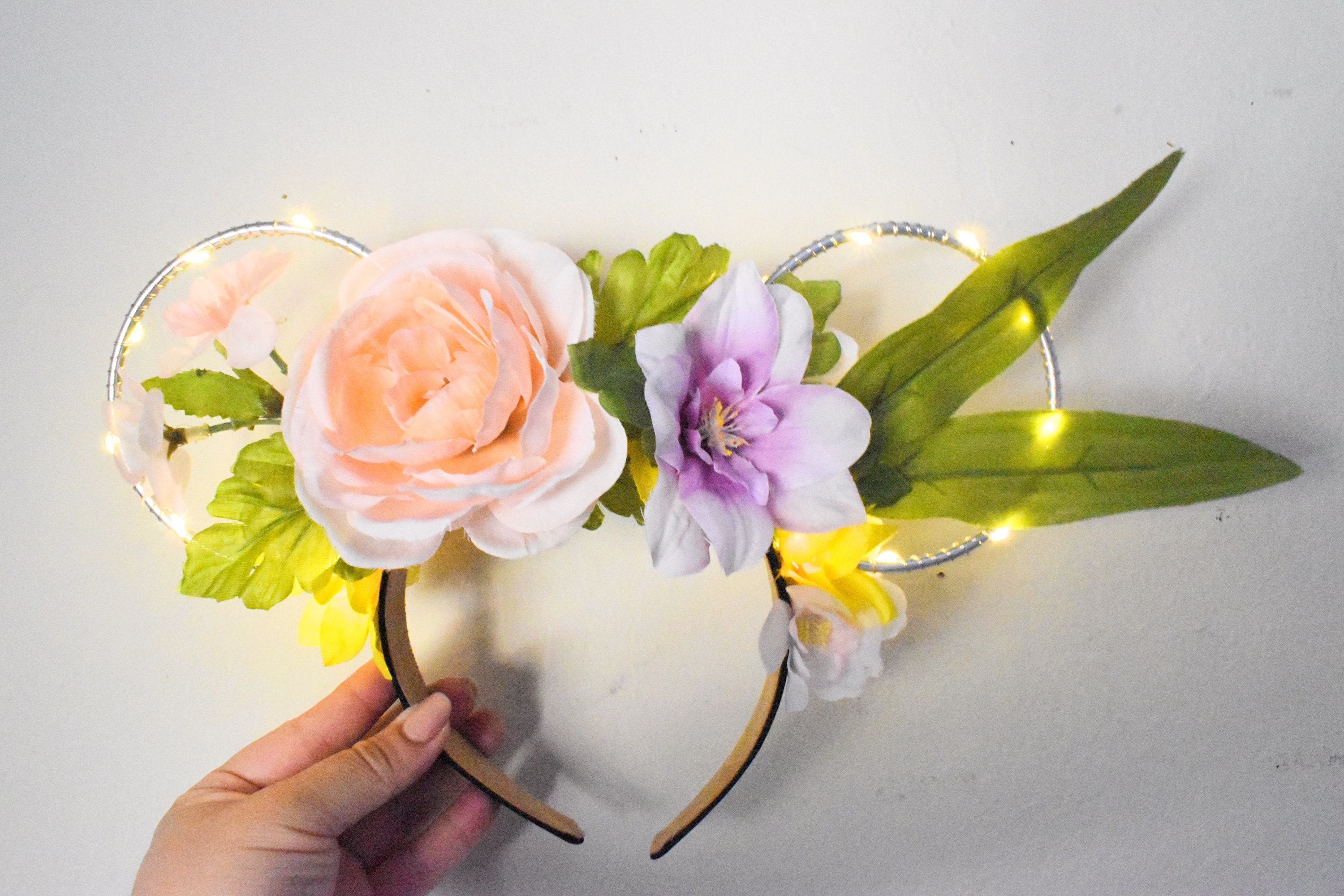 Spring Tangled Inspired Floral Light up Disney Ears - Etsy display picture 1