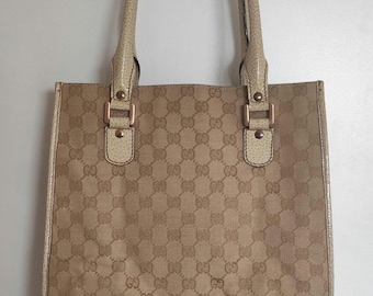 Gucci Vintage Canvas Tote Bag