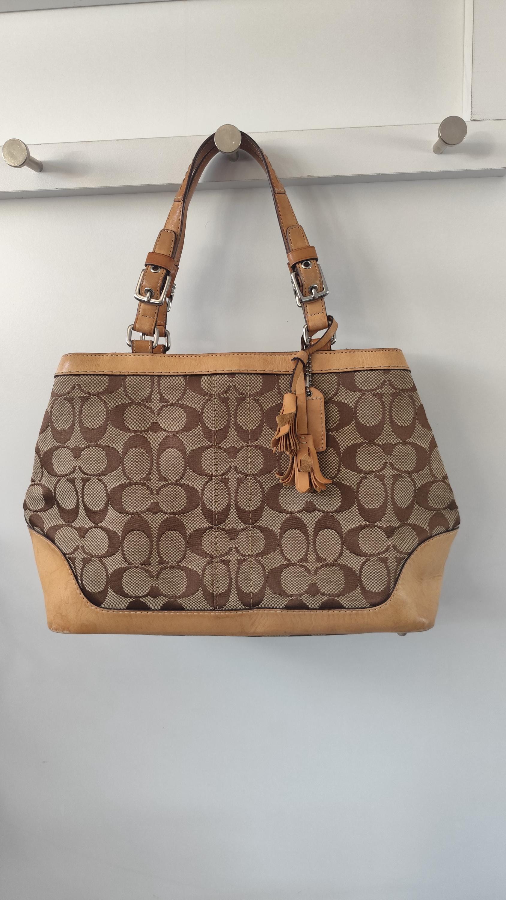 Vintage Coach Tote Handbag Signature Tassel - Etsy