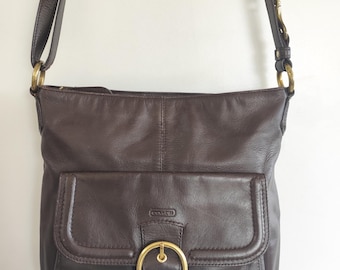 Coach Brown Soft Leather Shoulder bag with Golden Hardware