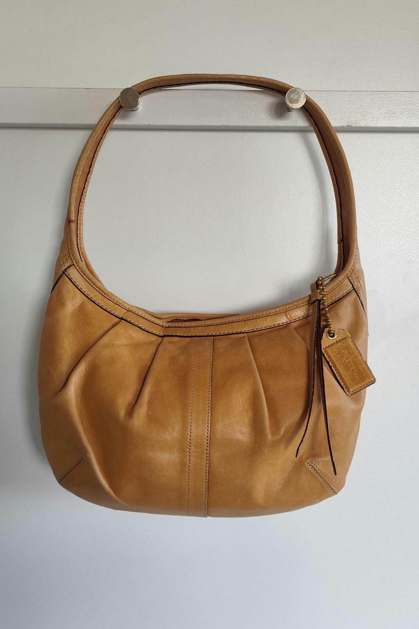 Vintage Coach Ergo Pleated Hobo Leather Camel Shoulder Bag - Etsy