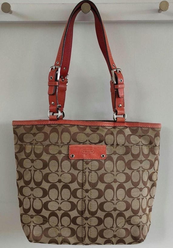 COACH Hampton bag Signature red 11330 Vintage coach classic