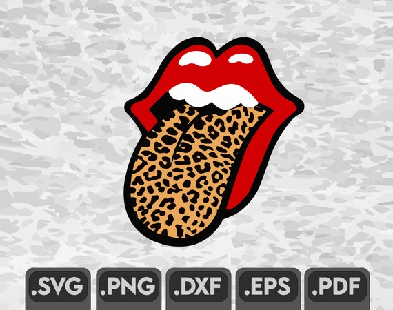 red lips with cheetah tongue shirt