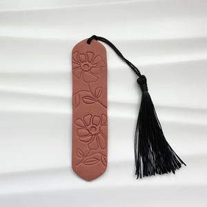 bookmarks, unique handmade book accessories, terracotta botanical, minimalist bookmarks, polymer clay art
