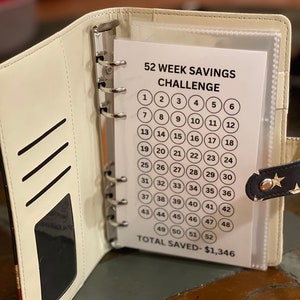 Inserts only | 52 Weeks Saving Challenge | Cash budget | Budget Planner | Saving Binder | Cash Stuffing | Cash Envelopes