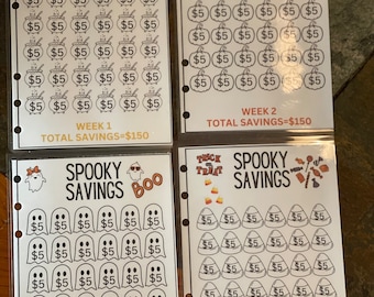 Spooky Savings Challenge | Monthly Savings Challenge | Halloween Binder| Budget Planner | Saving Binder | Cash Stuffing | Cash Sleeves