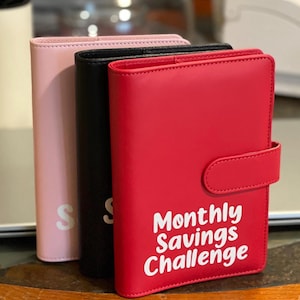 Monthly Savings Challenge | Budget Binder A6 size | Cash budget | Budget Planner | Saving Binder | Cash Stuffing | Cash Sleeves