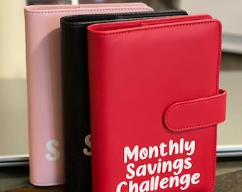 Monthly Savings Challenge | Budget Binder A6 size | Cash budget | Budget Planner | Saving Binder | Cash Stuffing | Cash Sleeves