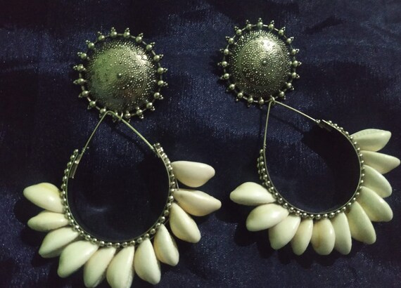 Shell Oxidised Necklace set/ Women Jewellery Set/ Bohemian Jewellery / Lookalike /Lightweight /Traditional/Metal ghungaru/bollywood