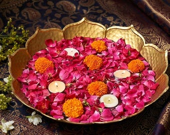 Luxury Floating Golden Urli Bowl Wedding Centerpiece