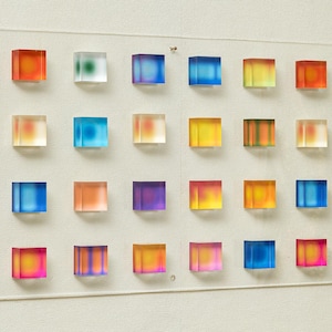 Plexiglass wall art Geometric Art transparent blocks, 3d Cubes art. Bold geometric art Acrylic glass wall cubes modern living room decor