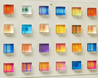 Plexiglass wall art Geometric Art transparent blocks, 3d Cubes art. Bold geometric art Acrylic glass wall cubes modern living room decor
