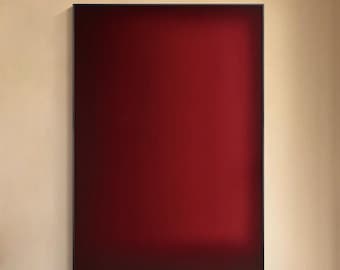 Deep Red Abstract Wall Art, Burgundy Canvas Painting, Minimalist Red Wall Decor, Modern Contemporary Artwork, Dark Red Home Decor