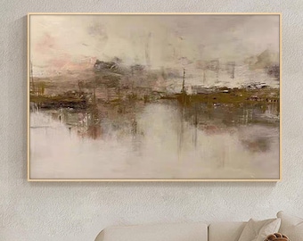 WabiSabi Abstract Brown and beige wall art Nordic painting large Modern BOHO wall decor Earth Tone living room decor