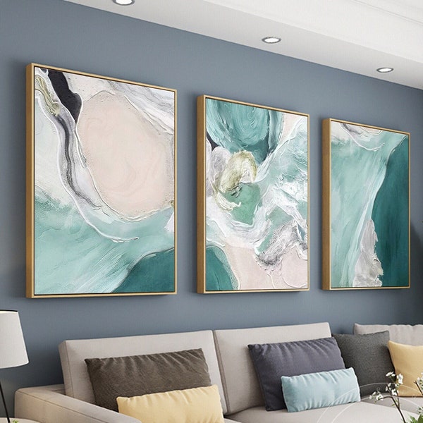 Turquoise Wall Art Etsy