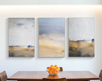 3 Stück Wand kunst abstrakt Drucke auf Leinwand großes Set von 3 gerahmten Wand Kunst Nordische Wand Kunst Braun und Grau Farbe Moderne Wohnzimmer Wand Dekor