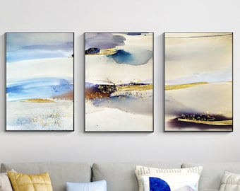 Set of 3 Prints Abstract Painting Print Framed Wall Art - Etsy