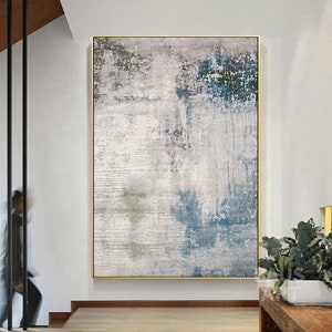 Minimalist Orignal Large Gray abstract texture painting Gray wall art Gray blue canvas painting abstract art contemporary canvas wall art