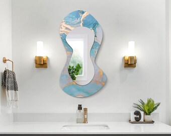 Artistic Mirrors Asymmetrical Mirror, Irregular Mirror, Mirror Wall Decor on  Glass, Entryway Hallway Mirror, Mirror for Bathroom