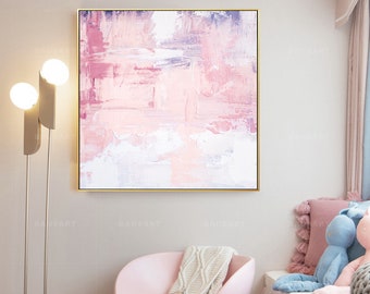 Dopamine Abstract Coral Pink wall art On Canvas Large Framed Wall Art Modern Minimalist Wall Art Contemporary Art large abstract wall art