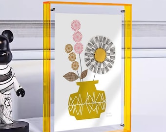 Colorful acrylic transparent photo frame, box with double-sided display, desktop photo frame, wall hanging frame Custom Sizes Available