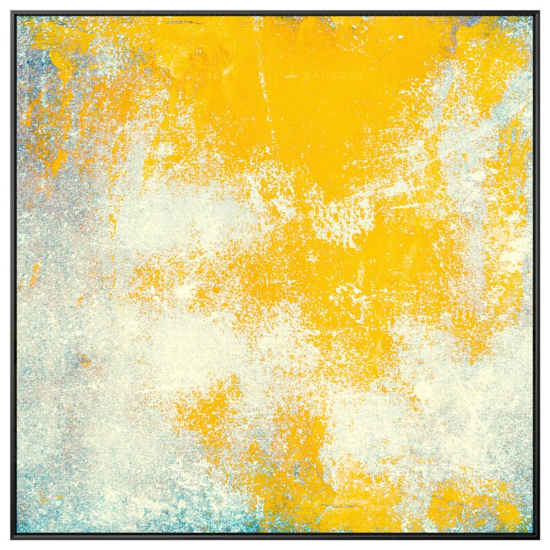 Yellow Abstract Art Print Framed Wall Art Modern Abstract Etsy