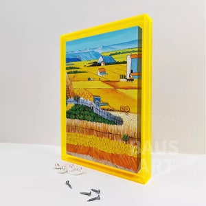 Lemon Yellow floating frame for home decor