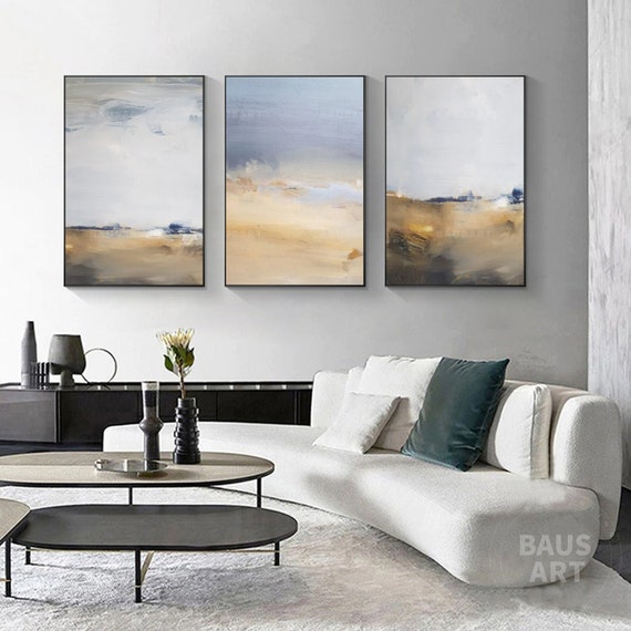 3 Piece Wall Art Abstract Prints on Canvas Large Set of 3 - Etsy